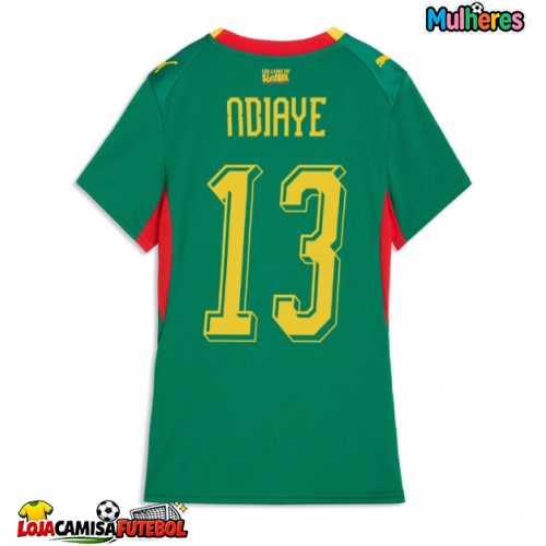 Camisa de Futebol Senegal Iliman Ndiaye #13 Equipamento Secundário Mulheres Mundo 2026 Manga Curta